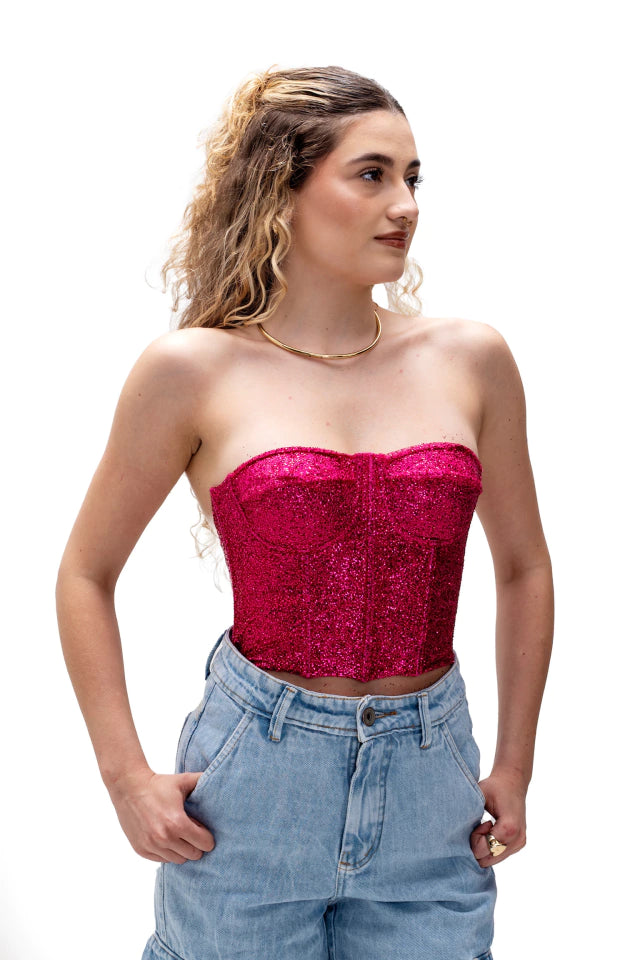 CROPPED CORSET SHIMMER NOISE