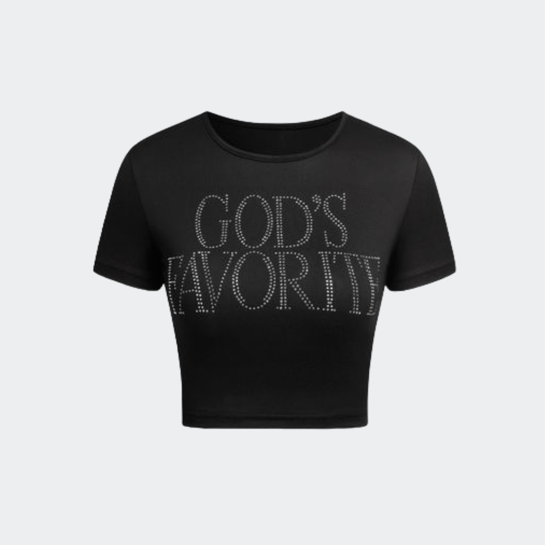 CROP SHIRT GOD'S FAVORITE STREETWEAR NOISE