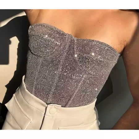 CROPPED CORSET SHIMMER NOISE